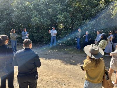 California avocado grower Rick Shade answered influencers’ questions during the grove tour portion of the Bristol Farms event.