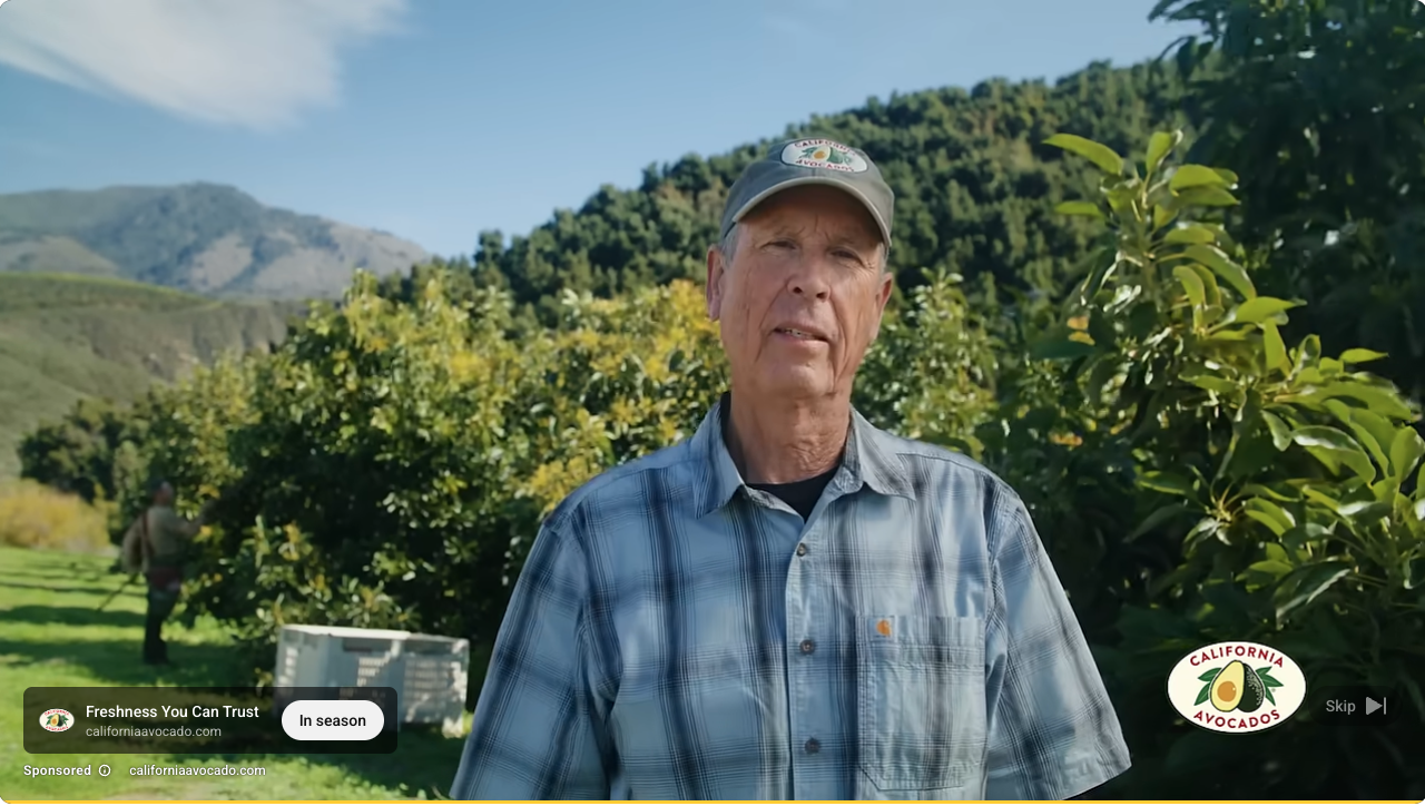 CA Avocado YouTube Video Ad