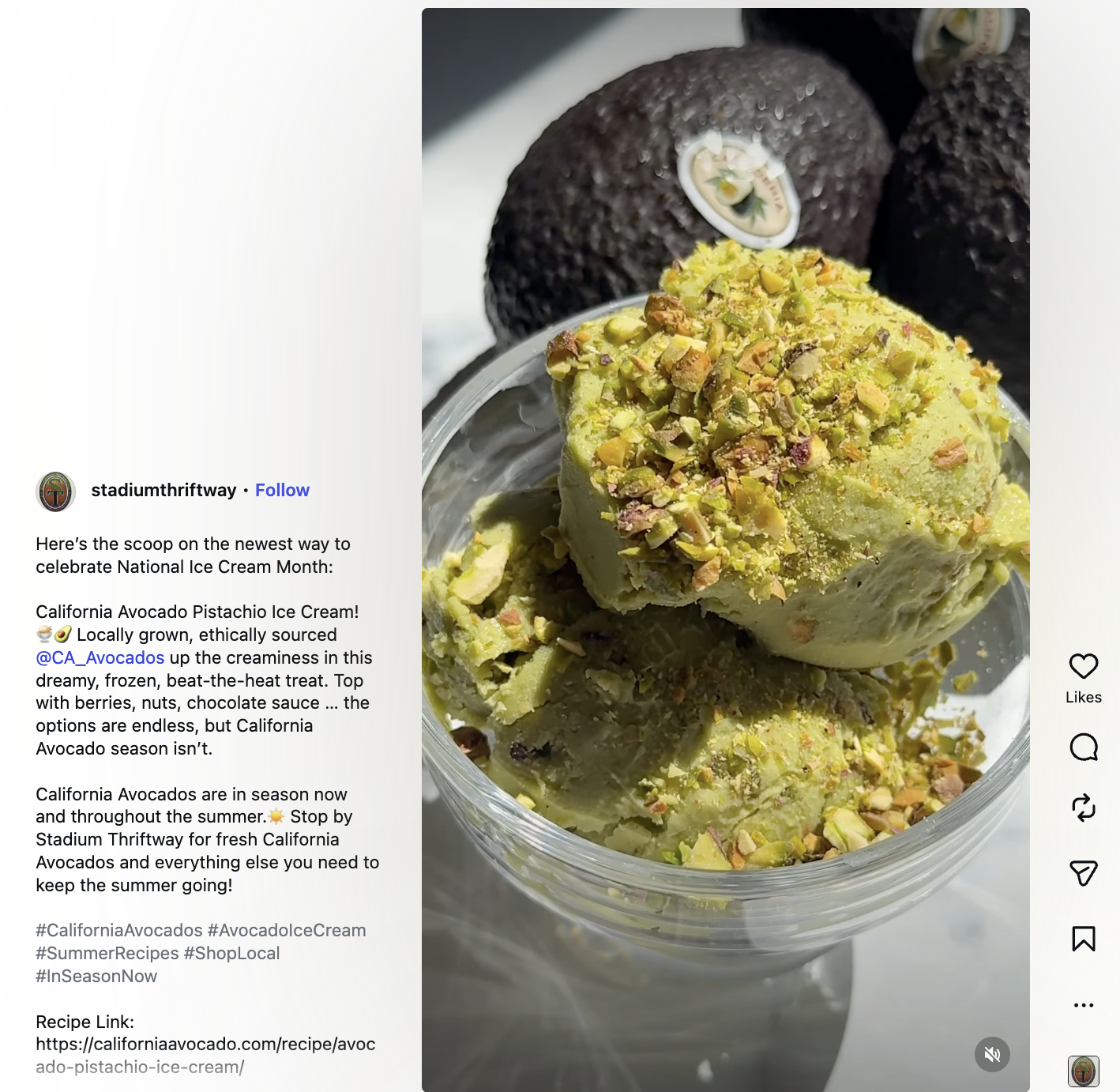 California Avocado Pistachio Ice Cream