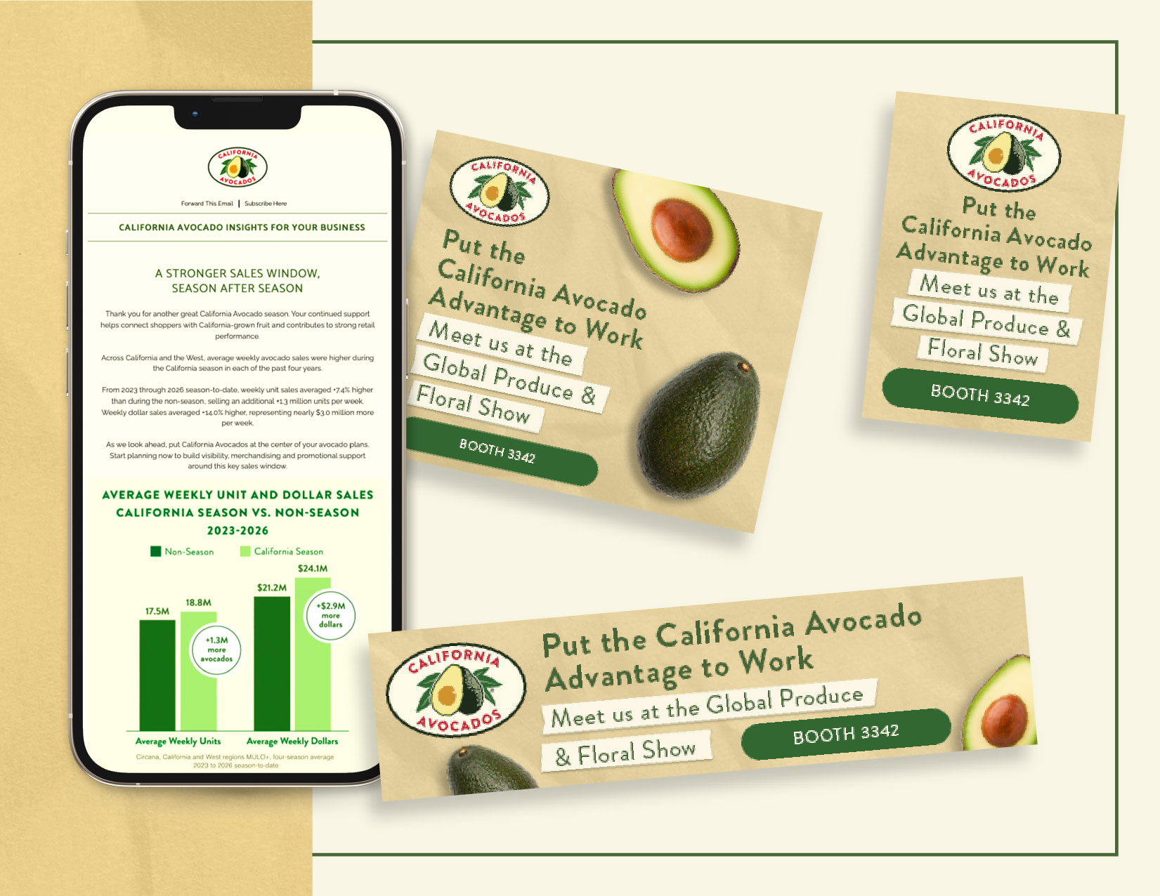 CAC’s retail newsletter and digital ads promoted the Commission’s presence at the Global Produce & Floral Show.