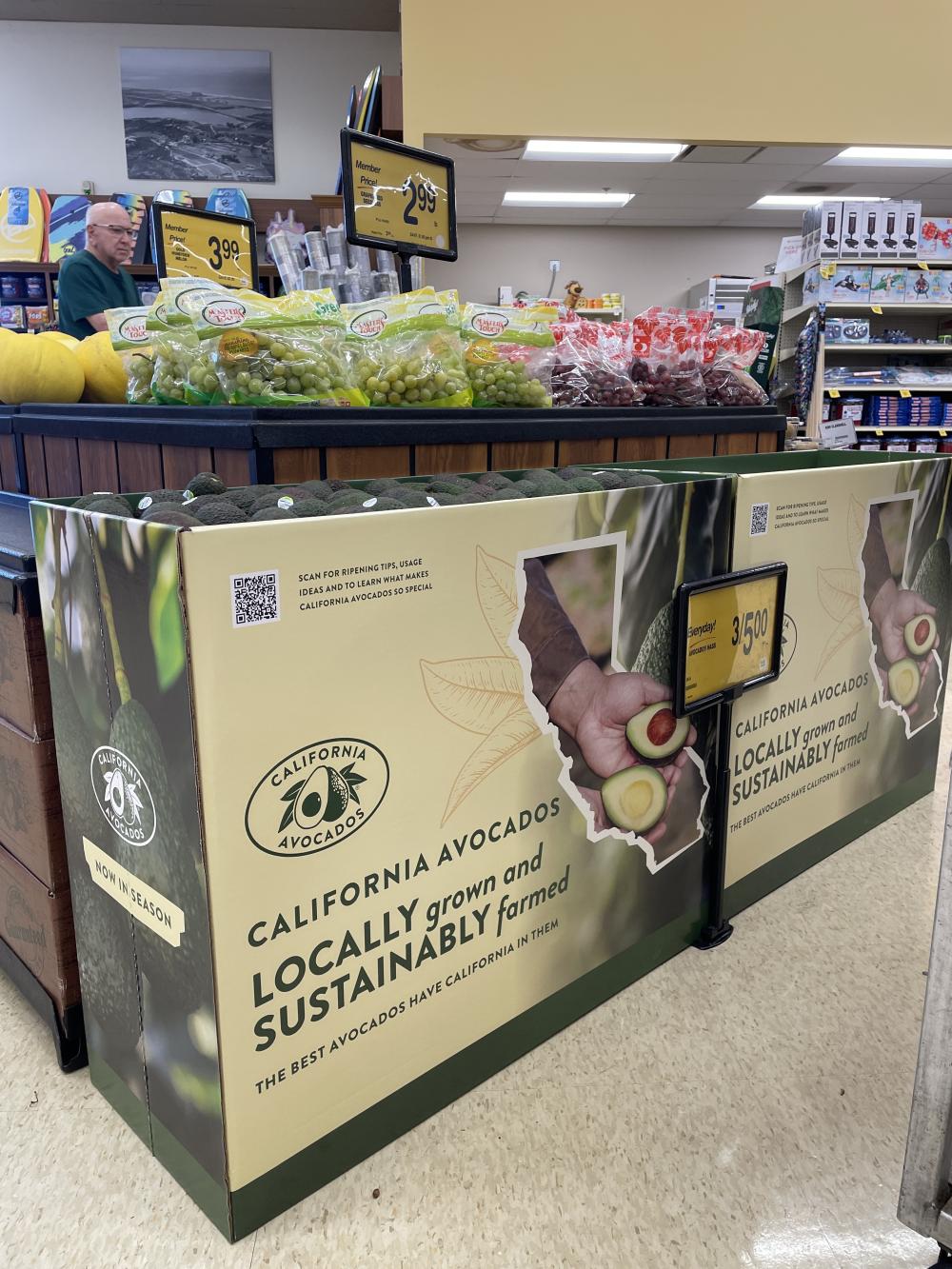 California avocado branded bins