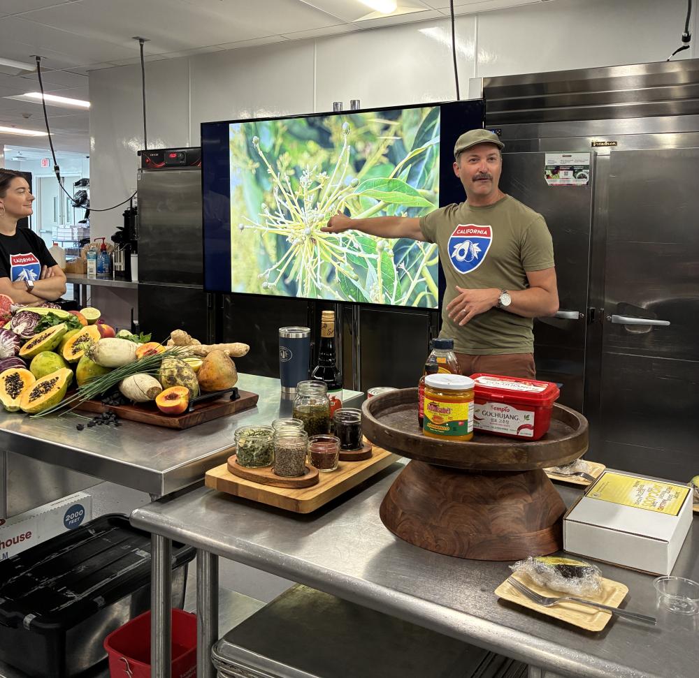 Alexei Rudolph walked the culinary team through the growing process of a California avocado.