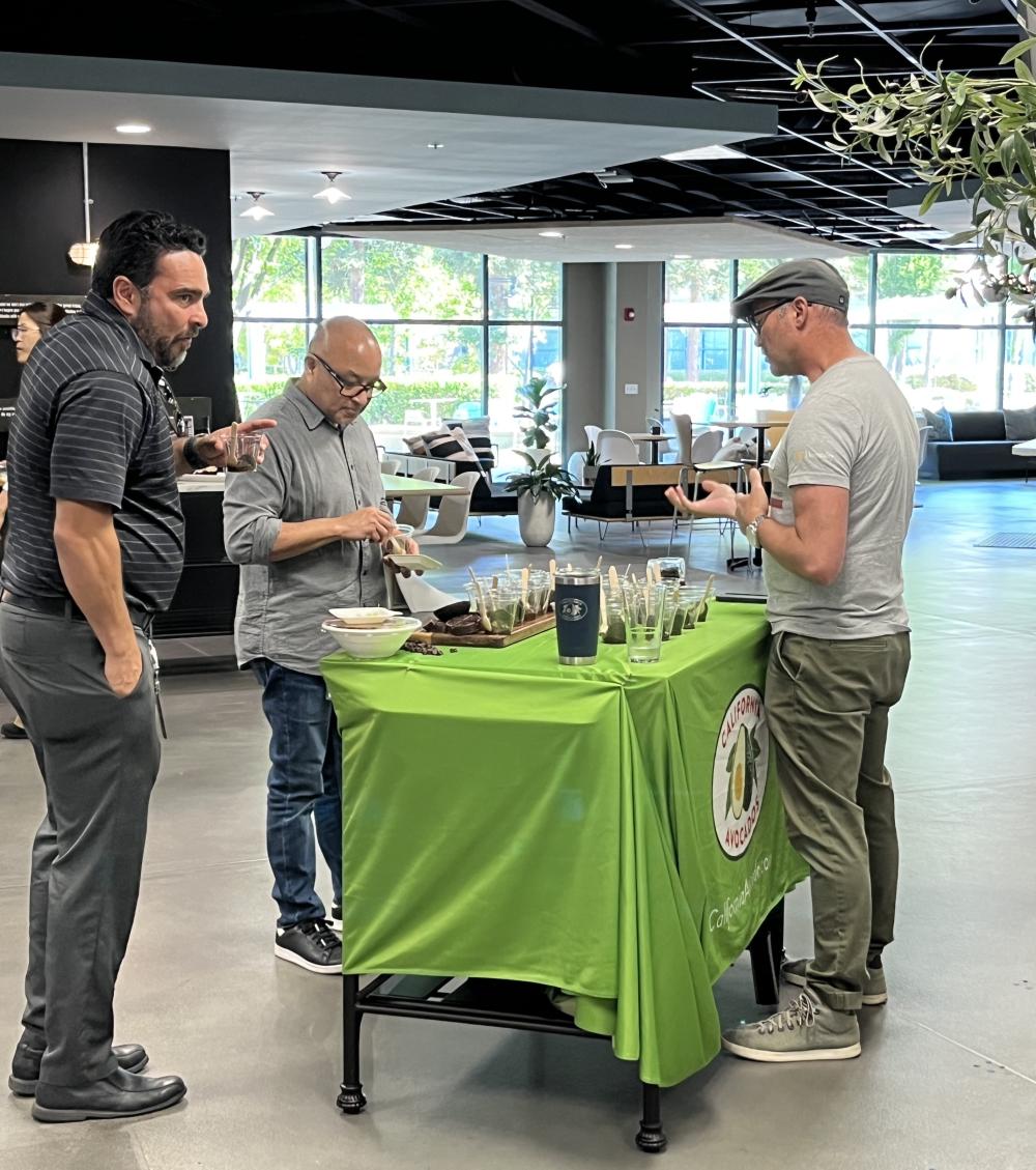 During the Cisco lunch period, CAC foodservice team member Alexei Rudolph discussed the California Avocado Chocolate Parfait.