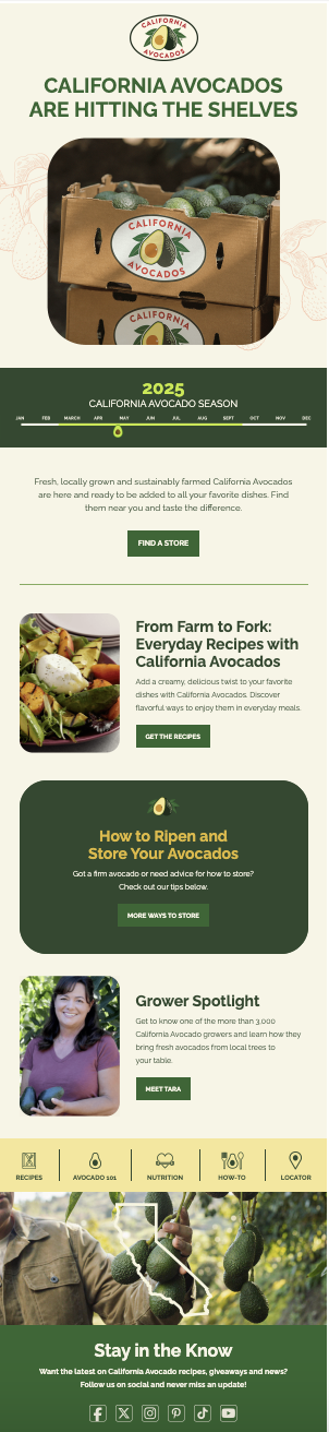 May CA avocado grower spotlight email newsletter