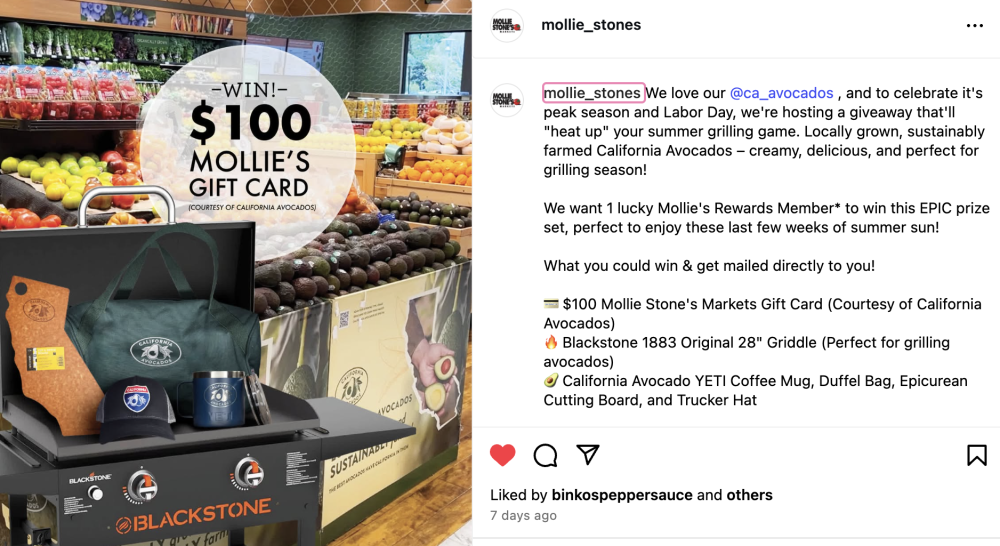 Mollie Stone's CA avocado giveaway