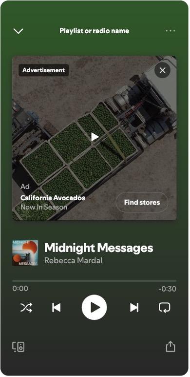 Late season audio ads for CA avocados