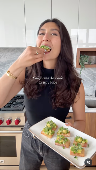Maxine Sherf created California Avocado Crispy Rice to inspire interest in the peak season fruit. 