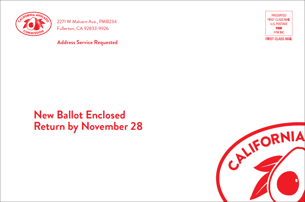 Reissued CAC election ballot envelope