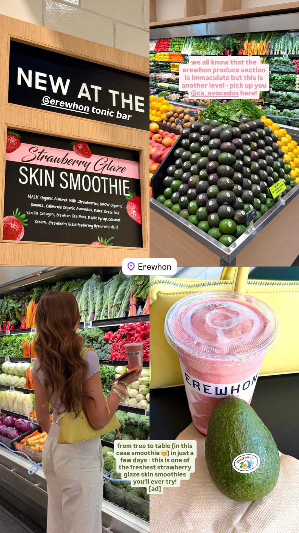 Influencers at Erewhon CA avocados