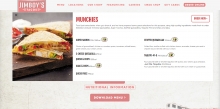 The California Avocados brand logo was prominently featured on Jimboy’s Tacos’ digital menu page.