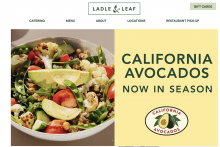 The California Avocados brand logo was featured prominently on the Ladle & Leaf website throughout the June-July promotional period.