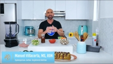 Manuel Villacorta, MS, RDN shares nutrition messages during his California Avocado Veggie-Packed Meatloaf recipe video.