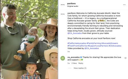 CA avocado Pavilions ad featuring growers