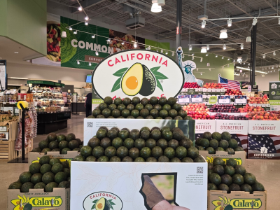 Fresh Market display of CA avocados