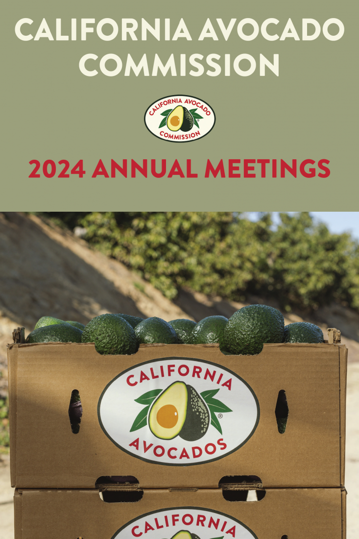 The California Avocado Commission will host its 2024 Annual Meetings over a series of three days — April 15 – April 17 to share the latest updates with industry members and solicit their feedback. 