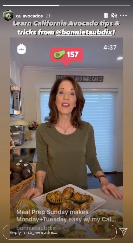 Bonnie Taub-Dix shared tips for easy meal planning while showcasing her homemade Stuffed California Avocados with Mediterranean Salmon recipe.