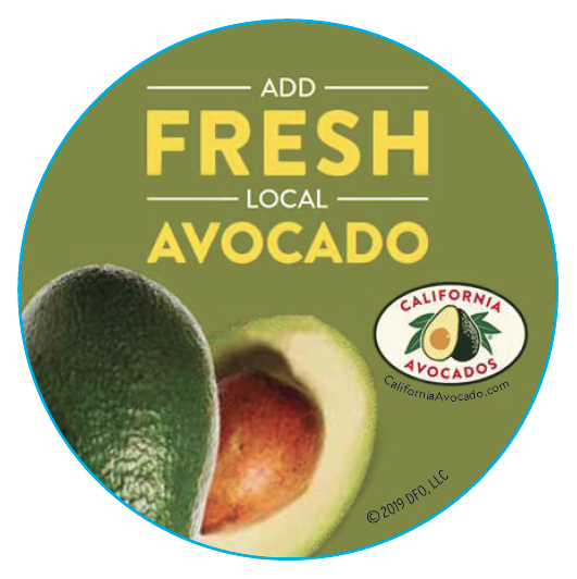 Server buttons encouraged Denny’s patrons to add fresh, local avocados to any item on the menu.
