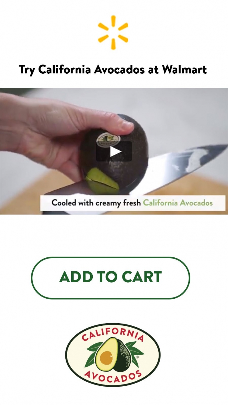 Walmart digital ad campaign featuring California avocados.