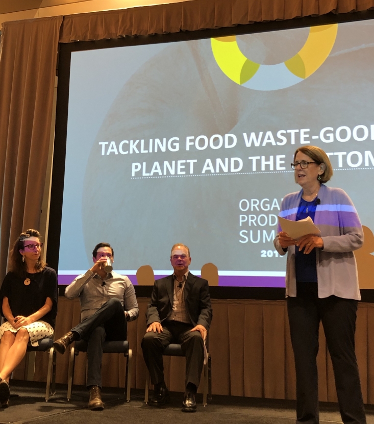 Jan DeLyser moderated a discussion that focused on tackling food waste.