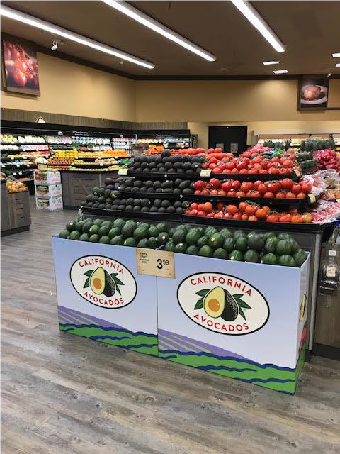 California Reed avocados were displayed in 27 Albertsons-Vons-Pavilions stores to showcase avocado variety.