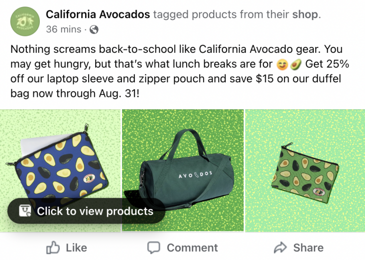 It’s back-to-school time and from August 15 through the end of the month the California avocado merchandise shop is having a sale on select products.