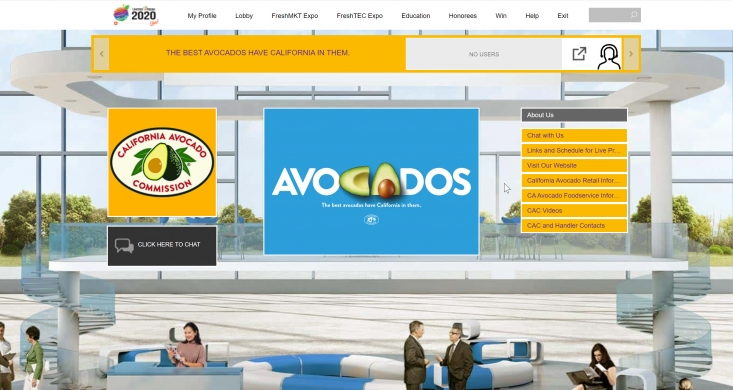 The California Avocado Commission’s virtual booth.